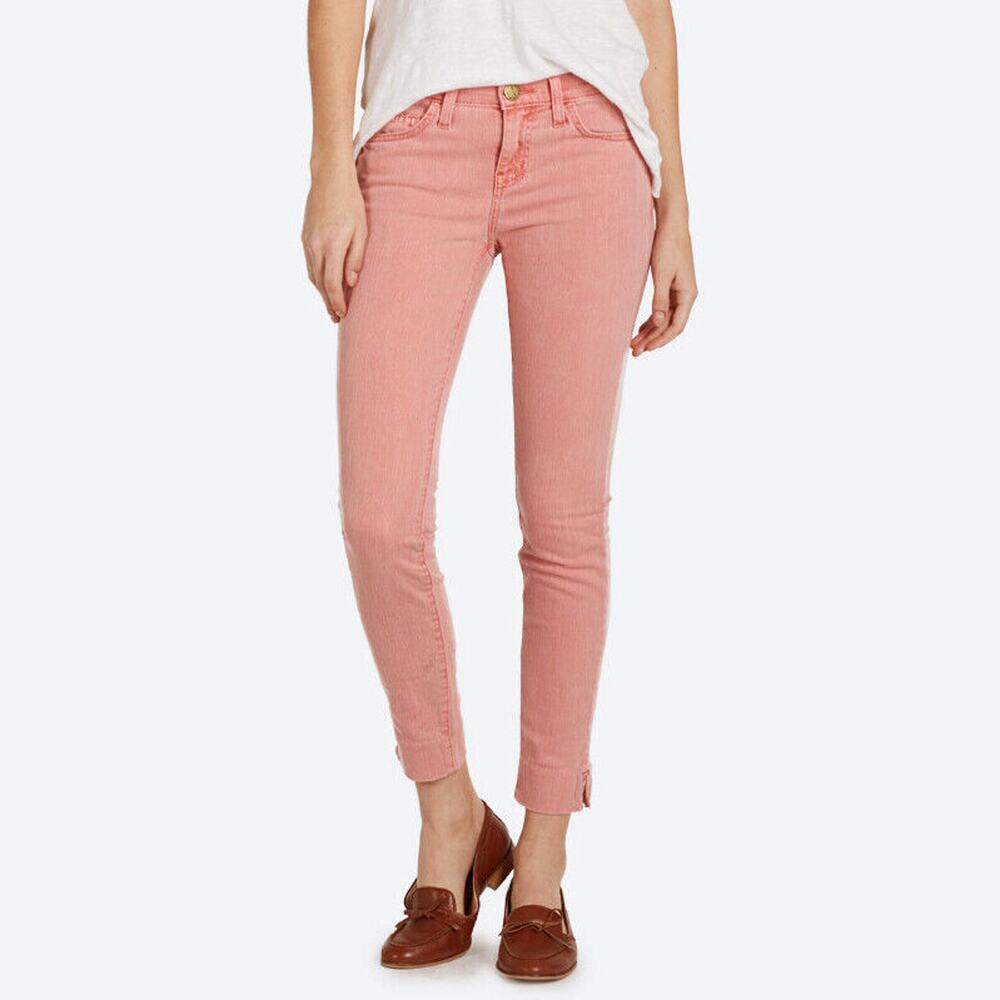 Current/Elliott The Side Slit Stiletto Jeans in Faded Red (Pink) Sz 23 NWT $208